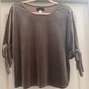 NWOT Tie-sleeve velvety top